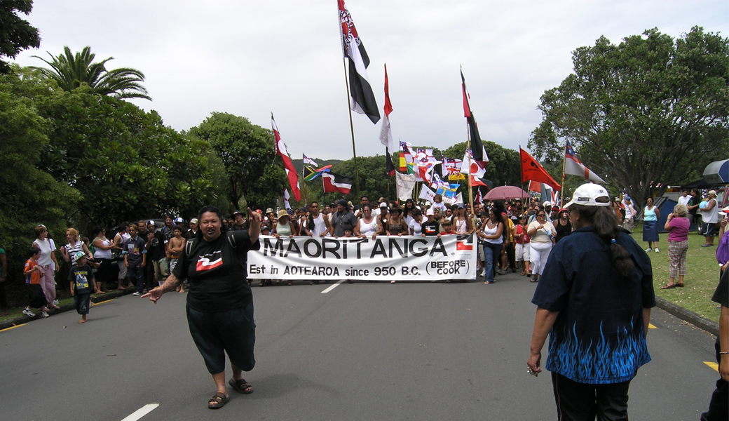 a photo of the annual Māori protest